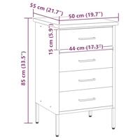 Werkbank Zwart en grijs 50 x 55 x 85 cm Poedergecoat staal - thumbnail