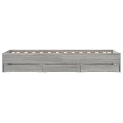 Bedframe met lades bewerkt hout grijs sonoma eiken 90x200 cm