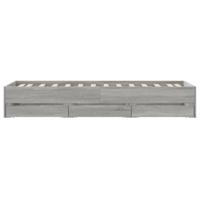 Bedframe met lades bewerkt hout grijs sonoma eiken 90x200 cm - thumbnail