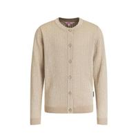 WE Fashion regular fit vest met ribstructuur lichtbruin/goud - thumbnail