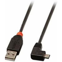 LINDY 31975 USB-kabel USB 2.0 USB-A stekker, USB-micro-B stekker 0.50 m Zwart - thumbnail