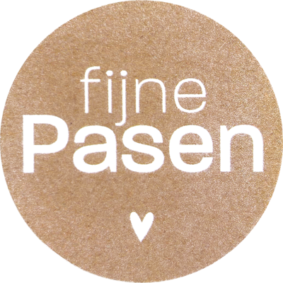 Etiket | Cadeauetiket | papier | permanent | ∅35mm | wit/bruin | rol à 500 stuks