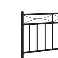 Bedframe met hoofd- en voeteneinde metaal zwart 75x190 cm - thumbnail