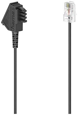 Hama DSL Aansluitkabel [1x Telefoonstekker Duitsland (TAE-F) - 1x RJ45-stekker 8p2c] 0.5 m Zwart