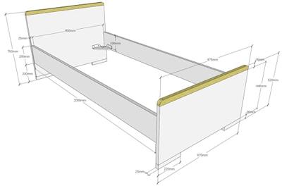 Vipack bed Londen - antraciet - 90x200 cm