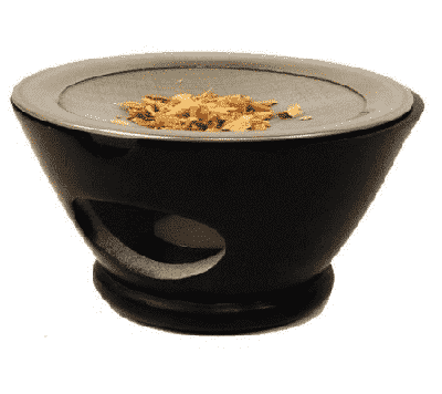 Wierookbrander Maroque Zeepsteen Zwart met Zeef