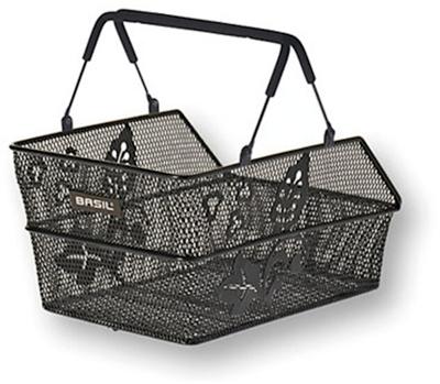 Basil cento s flower multi - fietsmand - achterop - klein - zwart