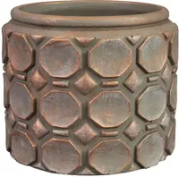 TS Collection bloempot jurre steen 16x13cm roze - thumbnail