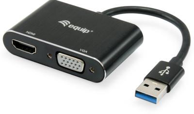 Equip 133386 USB grafische adapter 1920 x 1080 Pixels Zwart Equip 133386 USB grafische adapter 1920 x 1080 Pixels Zwart