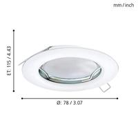 Eglo Inbouw spotPeneto Round 7,8cm set van 3 wit - 94235 - thumbnail