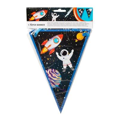 Globos Papieren vlaggenlijn fsc raket ruimte, 3mtr. Globos Papieren vlaggenlijn fsc raket ruimte, 3mtr.