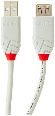 LINDY USB-kabel USB 2.0 USB-A stekker, USB-A bus 1.00 m Grijs 36712