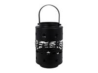 Lantaarn kerstbomen sterren zwart, 20 cm Hortus - Hortus - thumbnail