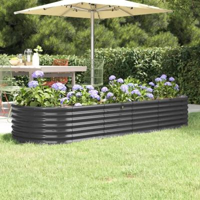VidaXL Plantenbak 224x80x36 cm gegalvaniseerd staal antracietkleurig VidaXL Plantenbak 224x80x36 cm gegalvaniseerd staal antracietkleurig