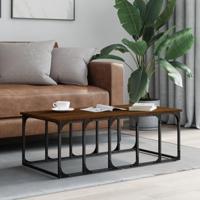 Salontafel 100x50x35,5 cm bewerkt hout bruin eikenkleur - thumbnail