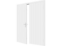Trendhout Plaatdeur dubbel 2 deuren - 93x211,5 cm + kozijn 200x218,9 cm - wit (incl. hang en sluitwerk)- - Hout- Trendhout - thumbnail