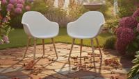 Annestad dining chair white/teak look Eurofar - Eurofar - thumbnail