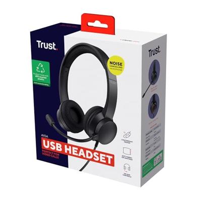 Trust Ayda ENC-headset voor pc (USB) Headset Zwart - thumbnail
