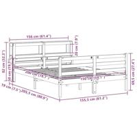 Bedframe met hoofdbord massief grenenhout 150x200 cm - thumbnail