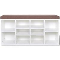 vidaXL Schoenenbank met 10 vakken wit - thumbnail