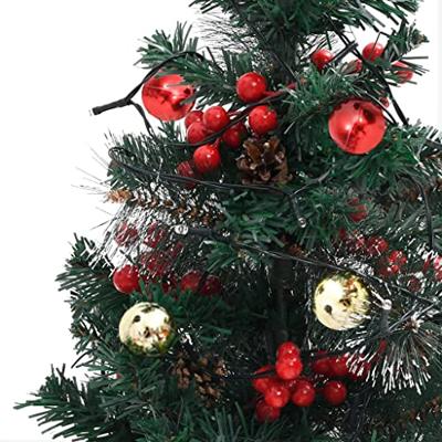 VidaXL Tuinkerstbomen 2 st met verlichting 76 cm pvc