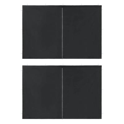 Tentwanden met ritssluiting PE antraciet 2 st