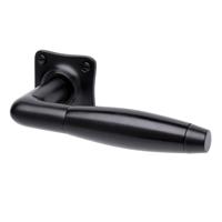 De Oude Deurklink Deurklink - Klassiek mat zwart vierkante rozet - thumbnail