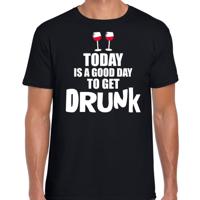 Good day to get drunk shirt - Fun t-shirt zwart voor heren S - Feestshirts - thumbnail