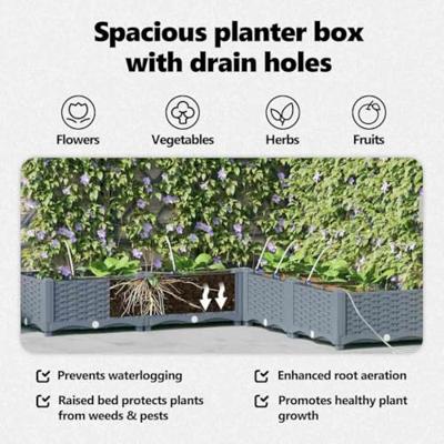 VidaXL Tuin bloempot 5 pcs licht grijs staal