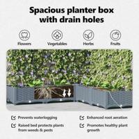 VidaXL Tuin bloempot 5 pcs licht grijs staal - thumbnail