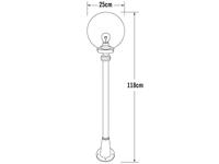 Tuinpaal Konstsmide Orion 498-250 mat wit 230V 1-lichts 118cm - thumbnail