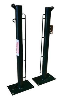 SET OF 2 FIXED TENNIS POSTS Ø 80MM WITH BASE FOR SCREWING