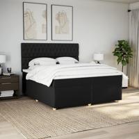Boxspring met matras stof zwart 140x200 cm - thumbnail