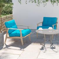 VidaXL Palletkussens 2 st stof lichtblauw - thumbnail