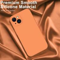 Lunso - iPhone 15 Plus - Hoesje Flexibel silicone Backcover - Oranje - thumbnail