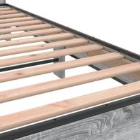 Bedframe bewerkt hout en metaal grijs sonoma eiken 75x190 cm - thumbnail