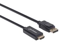 Manhattan 152662 DisplayPort-kabel DisplayPort / HDMI Adapterkabel DisplayPort-stekker, HDMI-A-stekker 1.00 m Zwart - thumbnail