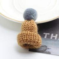 12PCS cute mini gebreide hairball Hat broche trui pinnen badge (koffie) - thumbnail