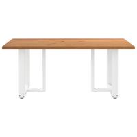 Eettafel met natuurlijke rand 180x120x74 cm massief eikenhout - thumbnail