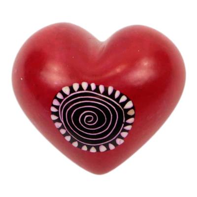 Gelukssteen van Zeepsteen Hart (Rood) Gelukssteen van Zeepsteen Hart (Rood)