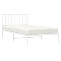 Bedframe met hoofdbord metaal wit 107x203 cm - thumbnail