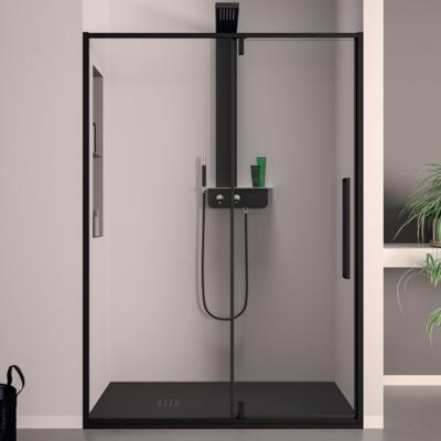 Klapdeur Lacus Murano Tweedelig Helder Glas 90x200 cm Aluminium Profiel Zwart Lacus Klapdeur Lacus Murano Tweedelig Helder Glas 90x200 cm Aluminium Profiel Zwart Lacus