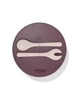 HEMA Saladeschaal ⌀28x10cm inclusief bestek roze - thumbnail