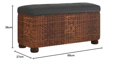 Opbergbankjes 2 st met bruin kussen 69 cm kattenstaart