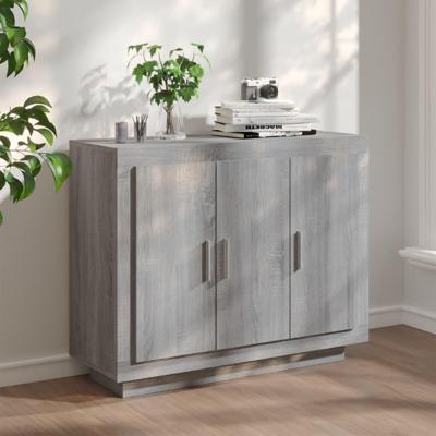 Dressoir 92x35x75 cm bewerkt hout grijs sonoma eikenkleurig
