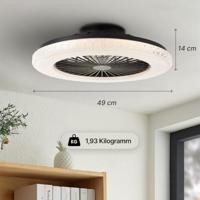 Brilliant Zwarte ventilatorBadria met RGB functie - G60040/06 - thumbnail