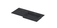 INK Post Wastafel Keramische Slab Envelop Bak Rechts met 1 Kraangat - 1000x450x10 mm - Lauren Black Mat - thumbnail
