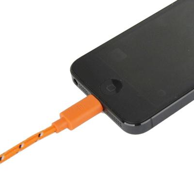 Geweven nylon stijl USB 8 Pin Data Transfer / laad Kabel voor iPhone 6 / 6S & 6 Plus / 6S Plus, iPhone 5 & 5S & 5C, Kabel lengte: 1 meter (oranje)