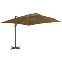 VidaXL Zweefparasol met aluminium paal 300x300 cm taupe - thumbnail