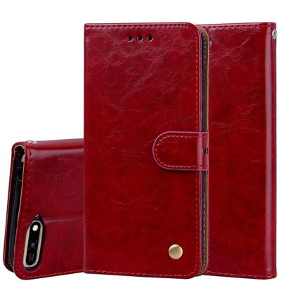 Business stijl olie Wax textuur horizontale Flip lederen case voor Huawei Y6 (2018) met houder & kaartsleuven & portemonnee (rood) Business stijl olie Wax textuur horizontale Flip lederen case voor Huawei Y6 (2018) met houder & kaartsleuven & portemonnee (rood)